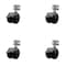 Service Caster 2'' Black Floor Safe Twin Wheel Casters with Brakes Side Mount , 4PK SCC-GR02S50-TPR-BLK-B-716-4-CB180-4 - alternate 1